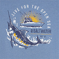SALTWATER SHORT SLEEVE 
GRAPHIC TEE - MOONLIGHT BLUE
