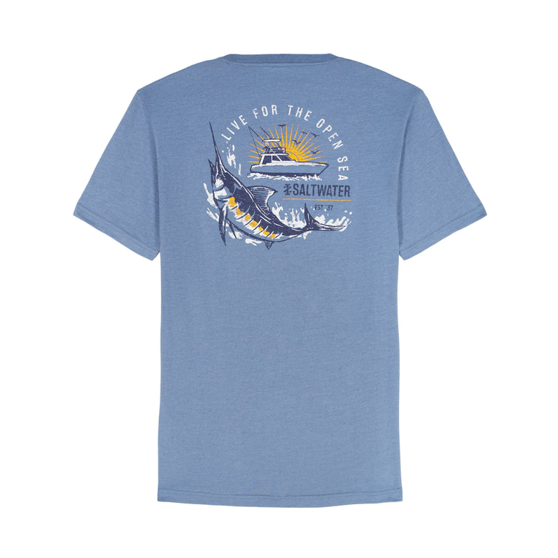 SALTWATER SHORT SLEEVE 
GRAPHIC TEE - MOONLIGHT BLUE