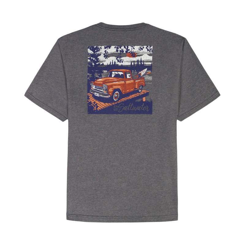 SALTWATER SHORT SLEEVE 
GRAPHIC TEE - CARBON HTHR