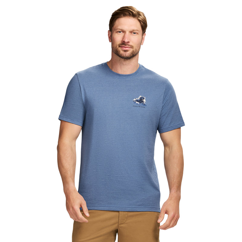 SALTWATER SHORT SLEEVE 
GRAPHIC TEE - MOONLIGHT BLUE