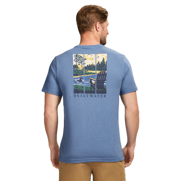 SALTWATER SHORT SLEEVE 
GRAPHIC TEE - MOONLIGHT BLUE