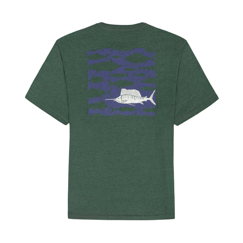 SALTWATER SHORT SLEEVE 
GRAPHIC TEE - TREKKING GREEN