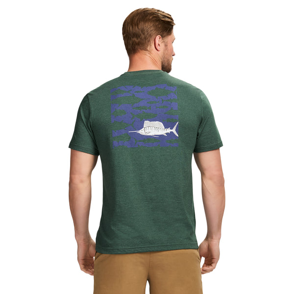 SALTWATER SHORT SLEEVE 
GRAPHIC TEE - TREKKING GREEN
