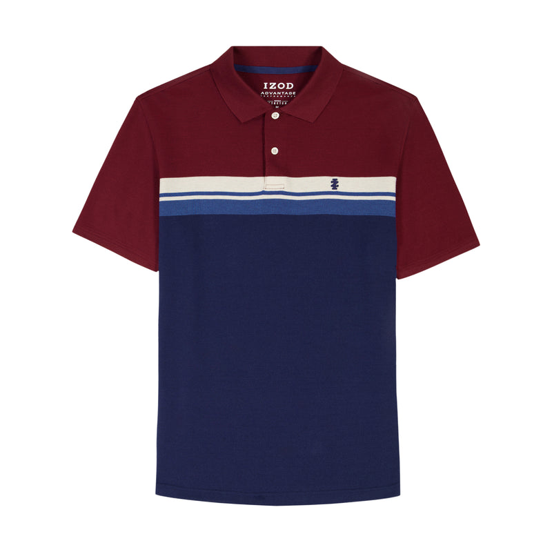 ADVANTAGE PERFORMANCE SHORT SLEEVE STRIPED POLO - VELVET MAROON