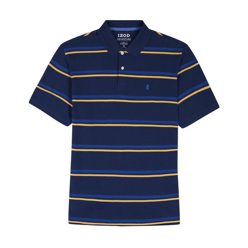 ADVANTAGE PERFORMANCE SHORT SLEEVE STRIPED POLO - MEDIEVAL BLUE