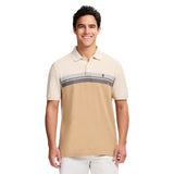 ADVANTAGE PERFORMANCE SHORT SLEEVE STRIPED POLO - ROCK HTHR
