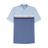 ADVANTAGE PERFORMANCE SHORT SLEEVE STRIPED POLO - BLUE HEATHER