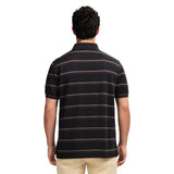 ADVANTAGE PERFORMANCE SHORT SLEEVE STRIPED POLO - BLACK