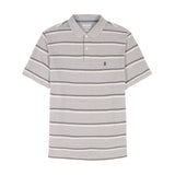 ADVANTAGE PERFORMANCE SHORT SLEEVE STRIPED POLO - GREY HEATHER