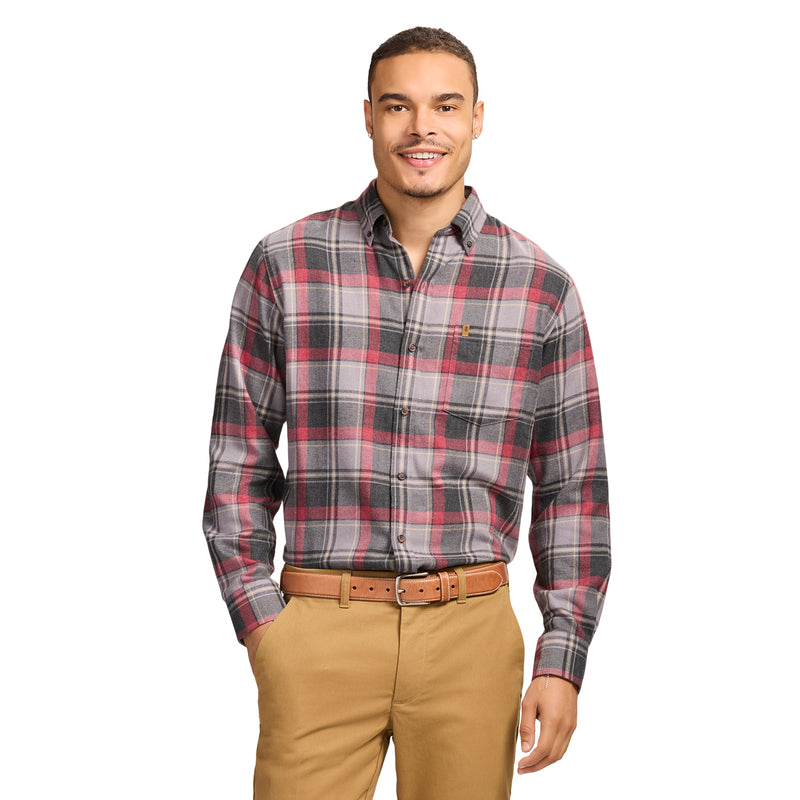STRATTON FLANNEL LONG SLEEVE 
BUTTON DOWN SHIRT - NIGHT OWL