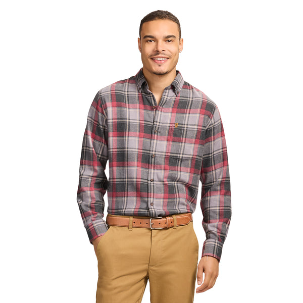 Stratton Flannel Long Sleeve Button Down Shirt - Night Owl – IZOD