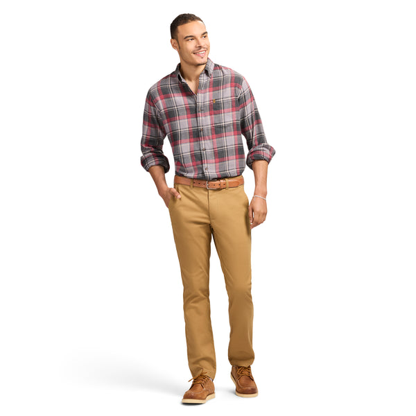 STRATTON FLANNEL LONG SLEEVE 
BUTTON DOWN SHIRT - NIGHT OWL