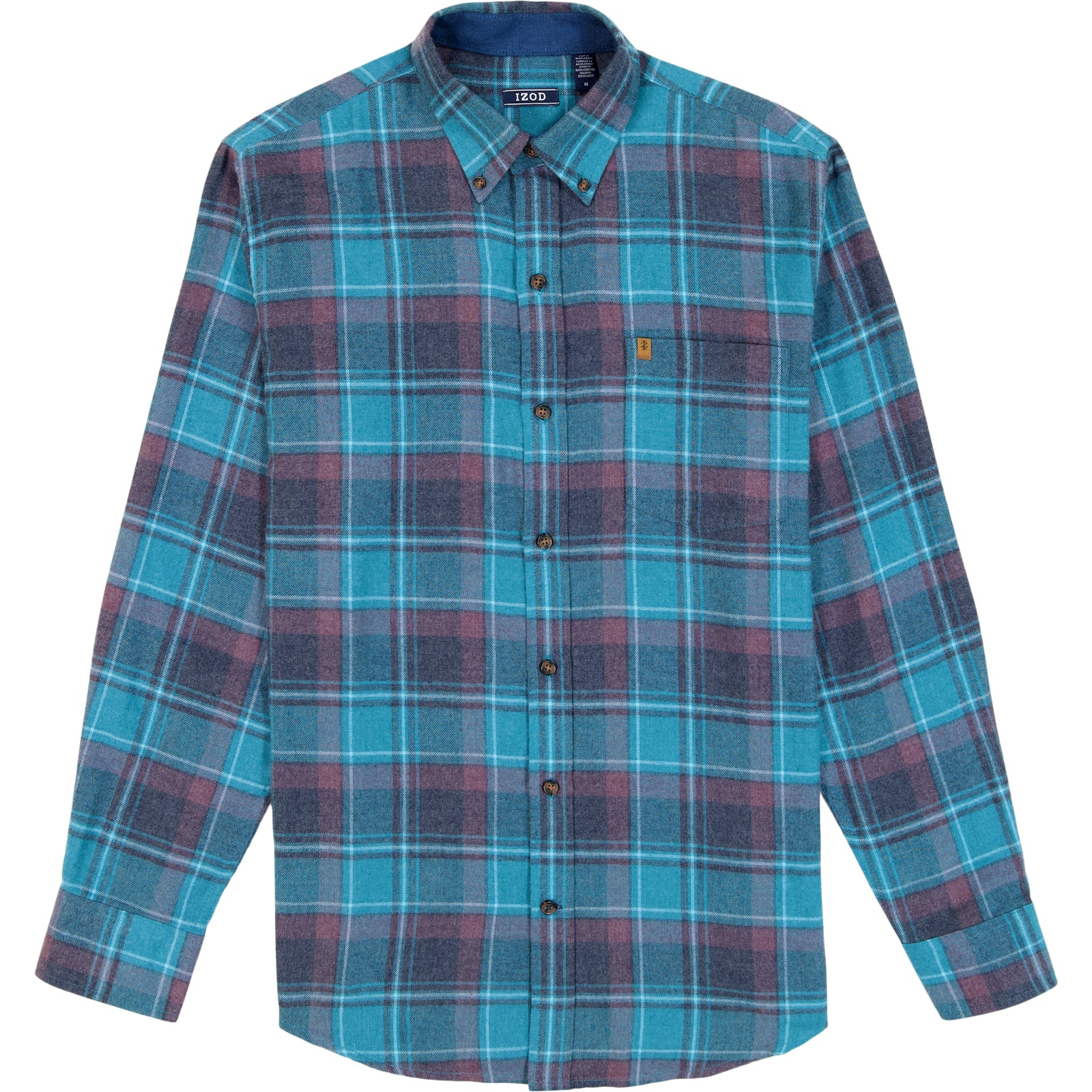Stratton Flannel Long Sleeve Button Down Shirt - Blue Coral – IZOD