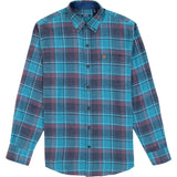 STRATTON FLANNEL LONG SLEEVE 
BUTTON DOWN SHIRT - BLUE CORAL