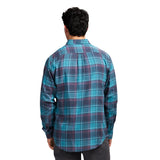 STRATTON FLANNEL LONG SLEEVE 
BUTTON DOWN SHIRT - BLUE CORAL