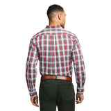 HOLIDAY TARTAN LONG SLEEVE 
BUTTON DOWN SHIRT - SCARLET SAGE