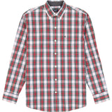 BIG & TALL HOLIDAY TARTAN LONG SLEEVE BUTTON DOWN SHIRT - SCARLET SAGE