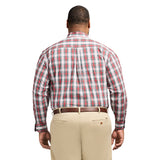 BIG & TALL HOLIDAY TARTAN LONG SLEEVE BUTTON DOWN SHIRT - SCARLET SAGE