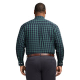 BIG & TALL HOLIDAY TARTAN LONG SLEEVE BUTTON DOWN SHIRT - BLACK