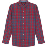 HOLIDAY TARTAN LONG SLEEVE 
BUTTON DOWN SHIRT - RED DAHLIA