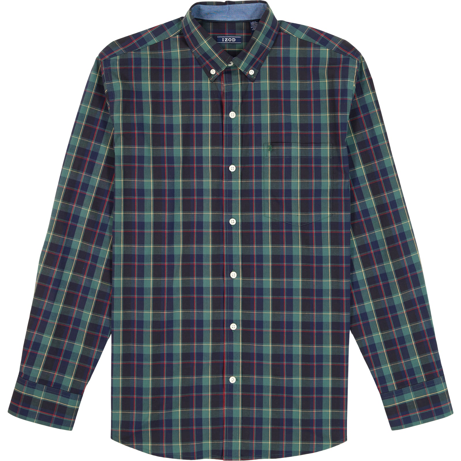 Holiday Tartan Long Sleeve Button Down Shirt - Trekking Green – IZOD Holiday Tartan Long Sleeve Button Down Shirt - Trekking Green – IZOD