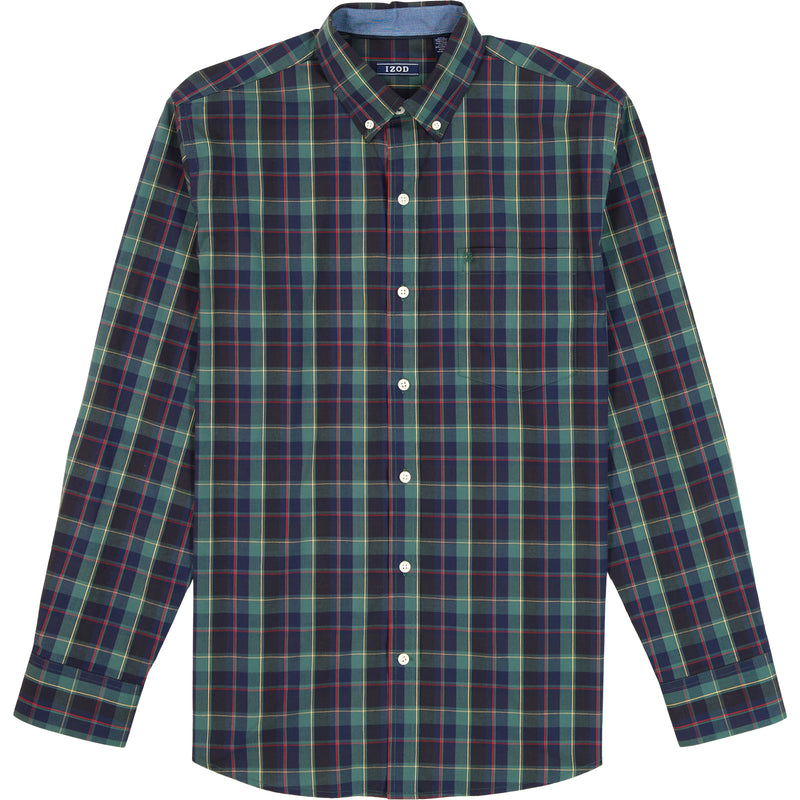 HOLIDAY TARTAN LONG SLEEVE 
BUTTON DOWN SHIRT - TREKKING GREEN