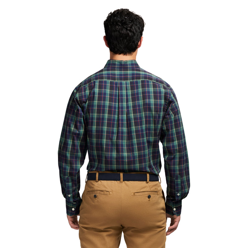 HOLIDAY TARTAN LONG SLEEVE 
BUTTON DOWN SHIRT - TREKKING GREEN