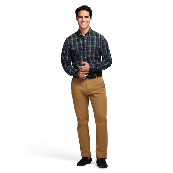 HOLIDAY TARTAN LONG SLEEVE 
BUTTON DOWN SHIRT - TREKKING GREEN