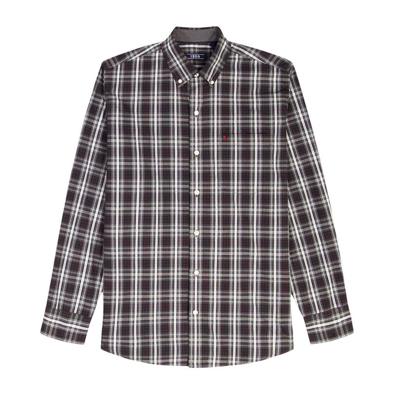 HOLIDAY TARTAN LONG SLEEVE 
BUTTON DOWN SHIRT - BLACK