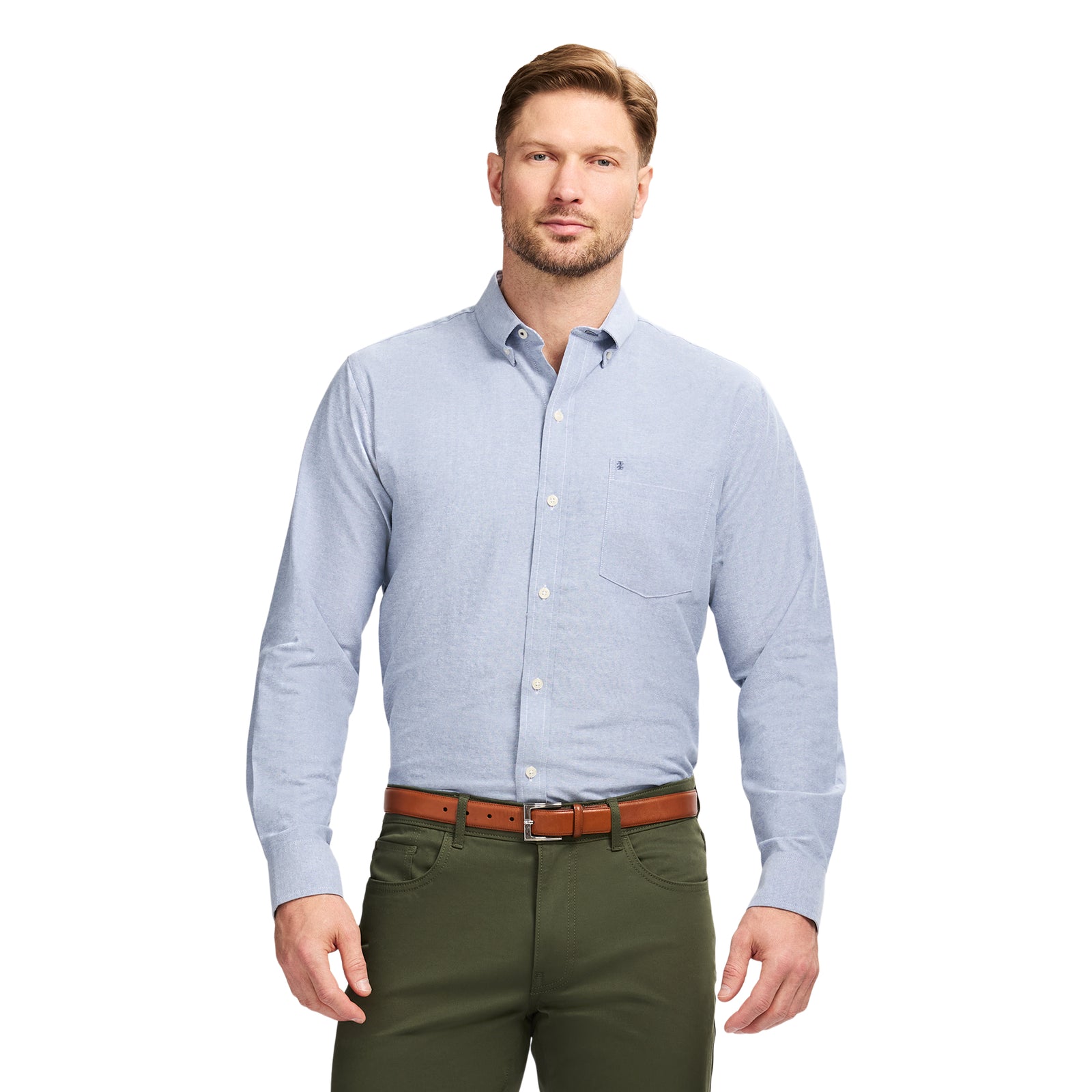 Oxford Long Sleeve Button Down Shirt - Th Cobalt – IZOD