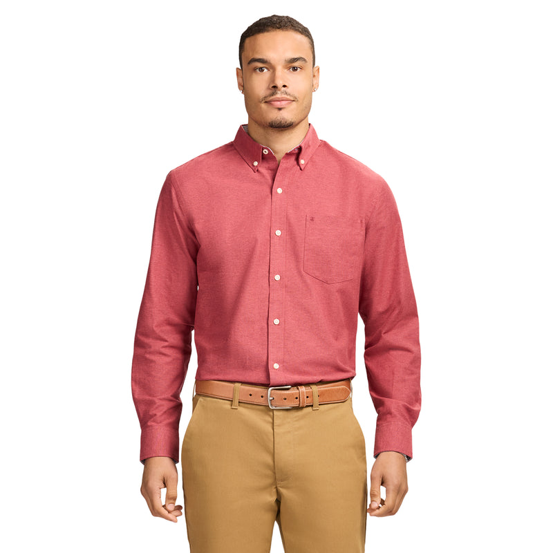 OXFORD LONG SLEEVE 
BUTTON DOWN SHIRT - VELVET MAROON