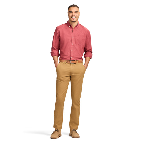 OXFORD LONG SLEEVE 
BUTTON DOWN SHIRT - VELVET MAROON