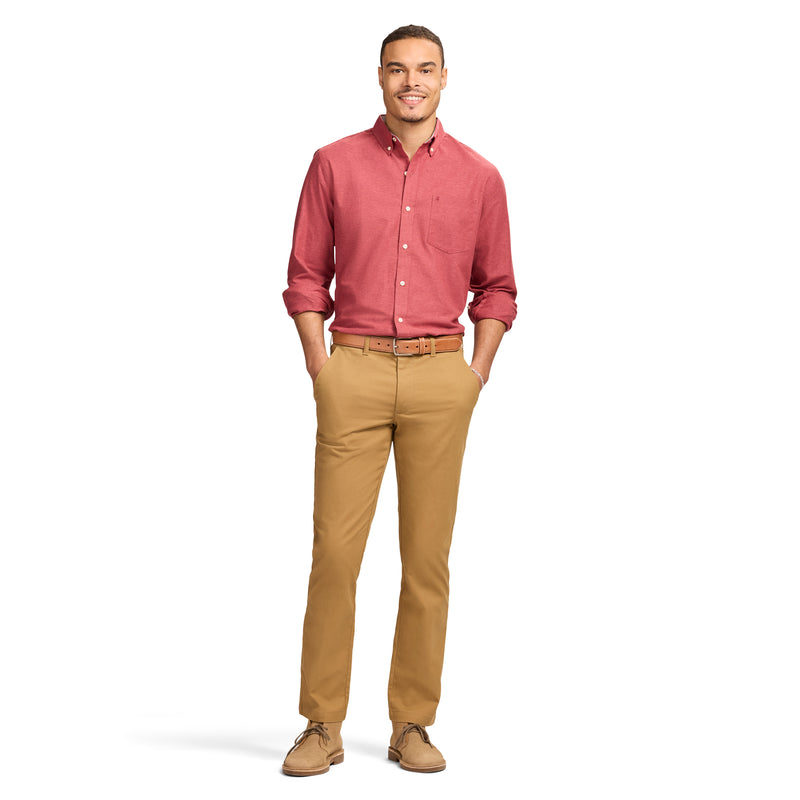 OXFORD LONG SLEEVE 
BUTTON DOWN SHIRT - VELVET MAROON