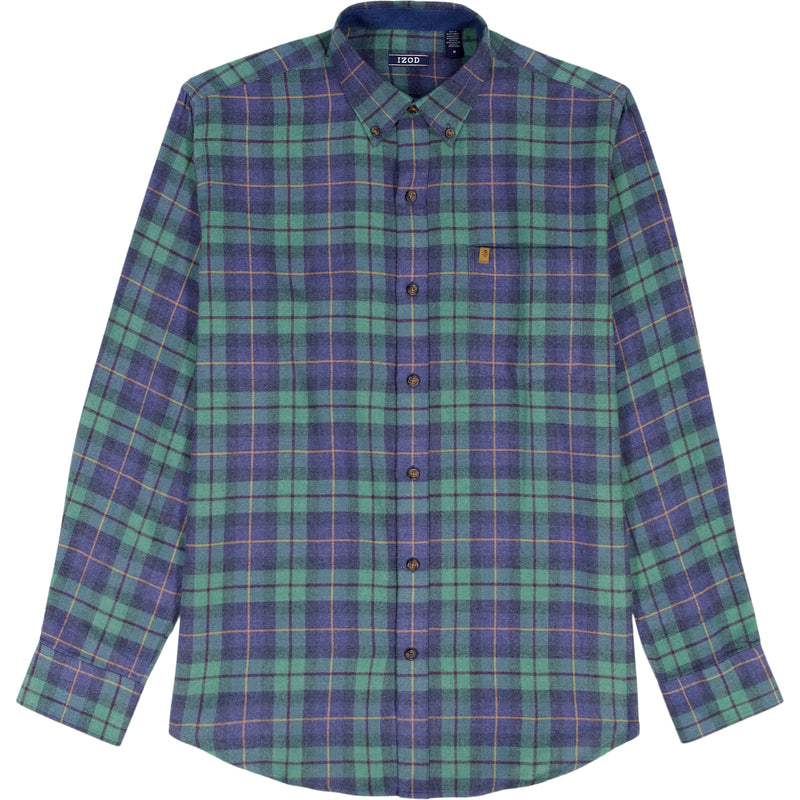 STRATTON FLANNEL LONG SLEEVE 
BUTTON DOWN SHIRT - MEDIEVAL BLUE