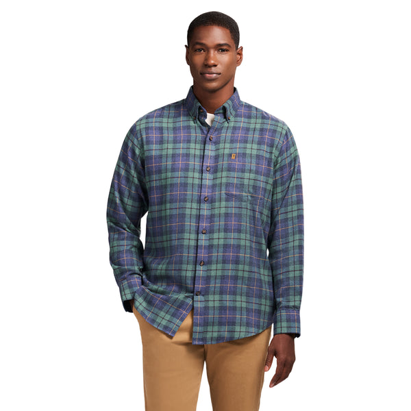 STRATTON FLANNEL LONG SLEEVE 
BUTTON DOWN SHIRT - MEDIEVAL BLUE