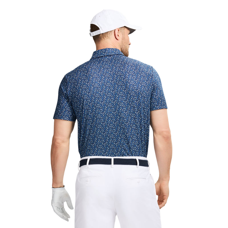 GOLF SWINGFLEX ELITE PRINTED POLO - NAVY BLAZER
