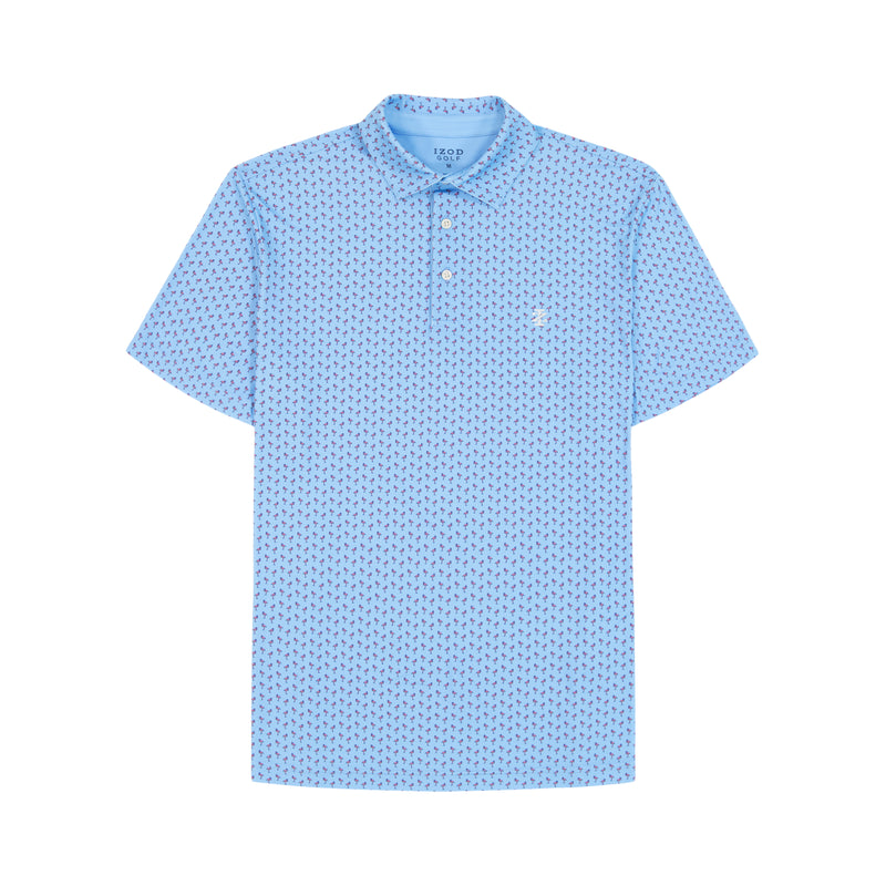 GOLF SWINGFLEX ELITE PRINTED POLO - DELLA ROBBIA BLUE