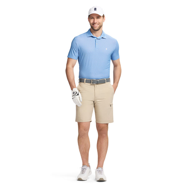 GOLF SWINGFLEX ELITE PRINTED POLO - DELLA ROBBIA BLUE