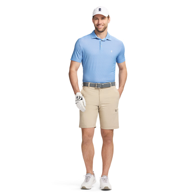 GOLF SWINGFLEX ELITE PRINTED POLO - DELLA ROBBIA BLUE
