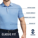GOLF SWINGFLEX ELITE 
STRIPE POLO - MOONLIGHT BLUE