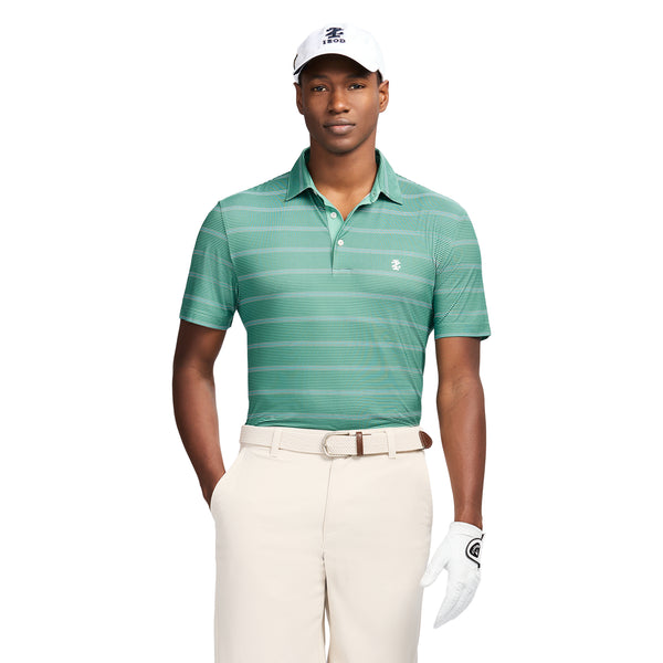 GOLF SWINGFLEX ELITE STRIPE POLO - BERYL GREEN