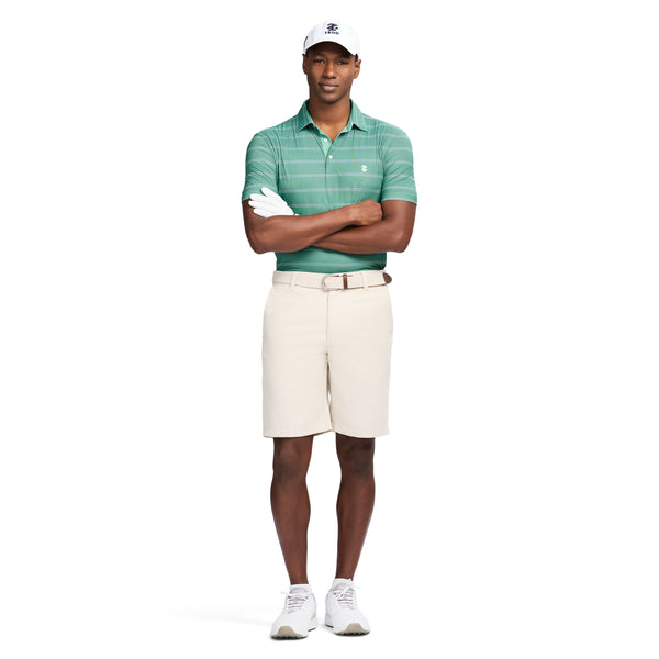 GOLF SWINGFLEX ELITE STRIPE POLO - BERYL GREEN