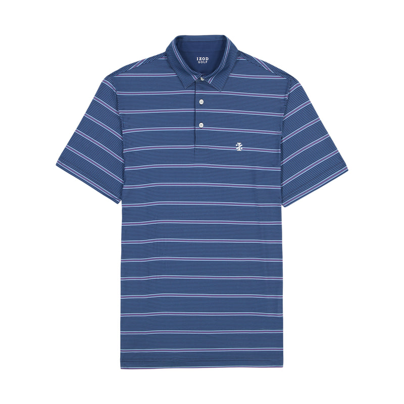 GOLF SWINGFLEX ELITE STRIPE POLO - NAVY BLAZER