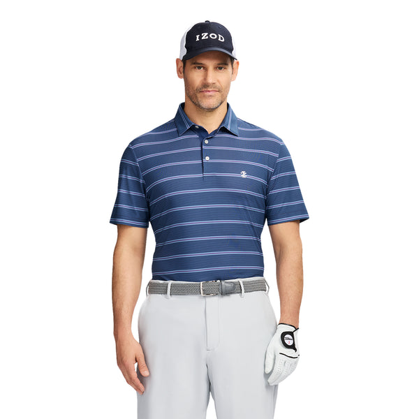 GOLF SWINGFLEX ELITE STRIPE POLO - NAVY BLAZER
