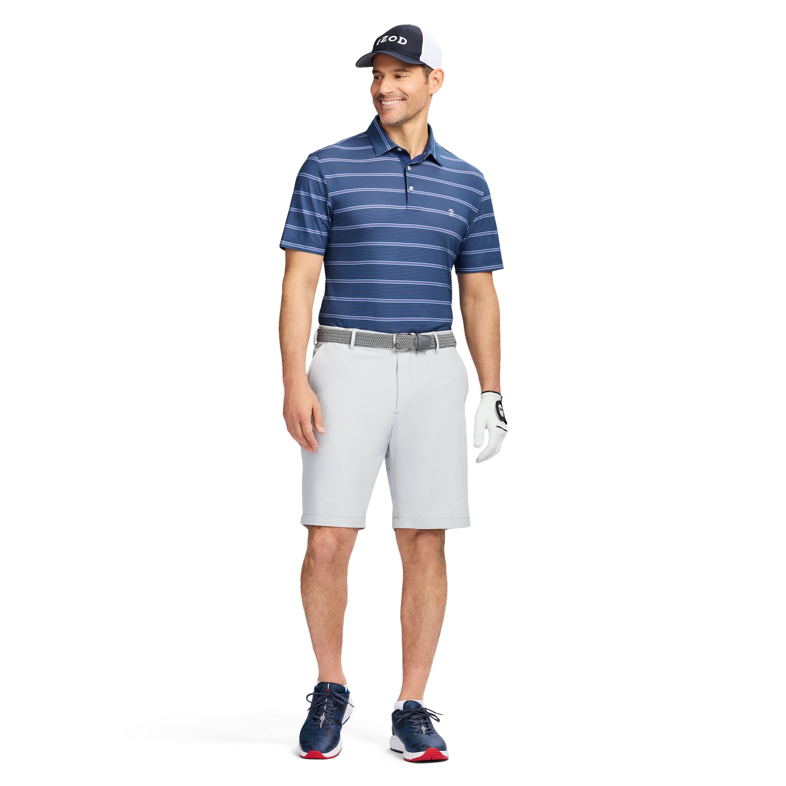 Golf Swingflex Elite Stripe Polo - Navy Blazer – IZOD