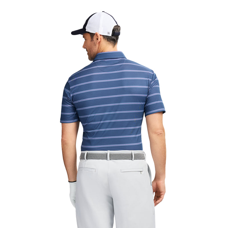 GOLF SWINGFLEX ELITE STRIPE POLO - NAVY BLAZER
