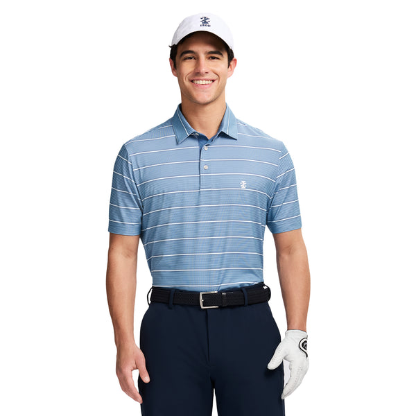 GOLF SWINGFLEX ELITE 
STRIPE POLO - MOONLIGHT BLUE