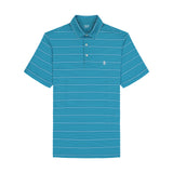 GOLF SWINGFLEX ELITE STRIPE POLO - BLUE CORAL