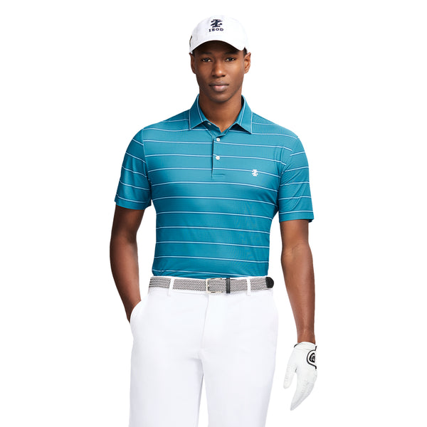 GOLF SWINGFLEX ELITE STRIPE POLO - BLUE CORAL