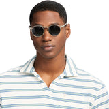 JOHNNY COLLAR TEXTURED 
KNIT POLO - EGRET